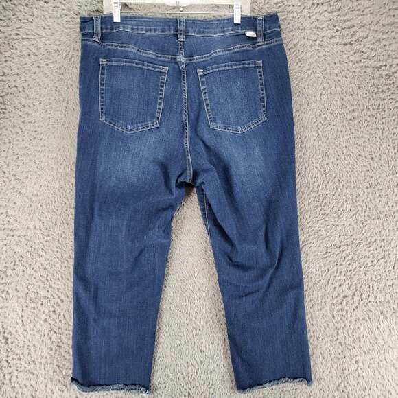 RFM Jeans Womens 18 Blue Stretch High Rise Capri *GUC* - Picture 8 of 15